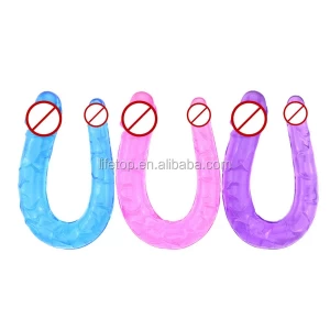 Soft TPE Double Headed Sex Toy Vagina Anal Crystal Dildo