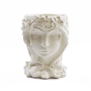 Generic White Cactus Cement Pot Succulent Planter