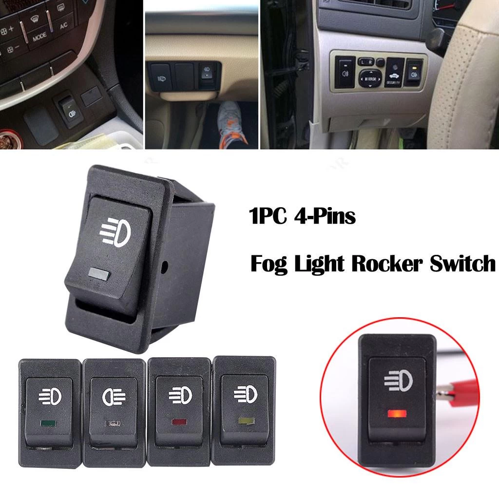 Universal Car Red LED Fog Light Rocker Switch - image 6