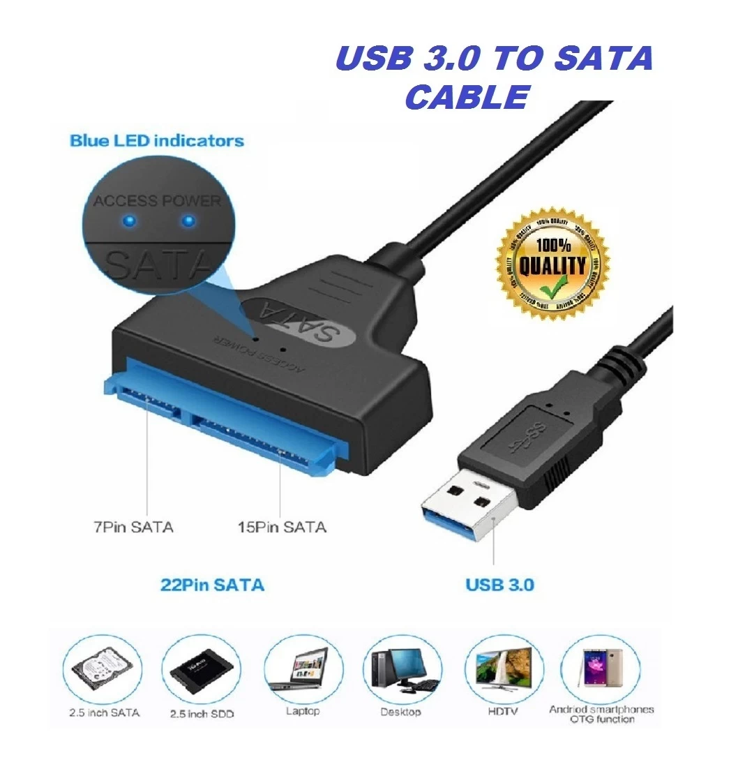USB 3.0 to SATA 3+22pin Hard Disk Cable Converter 5Gbps - image 1