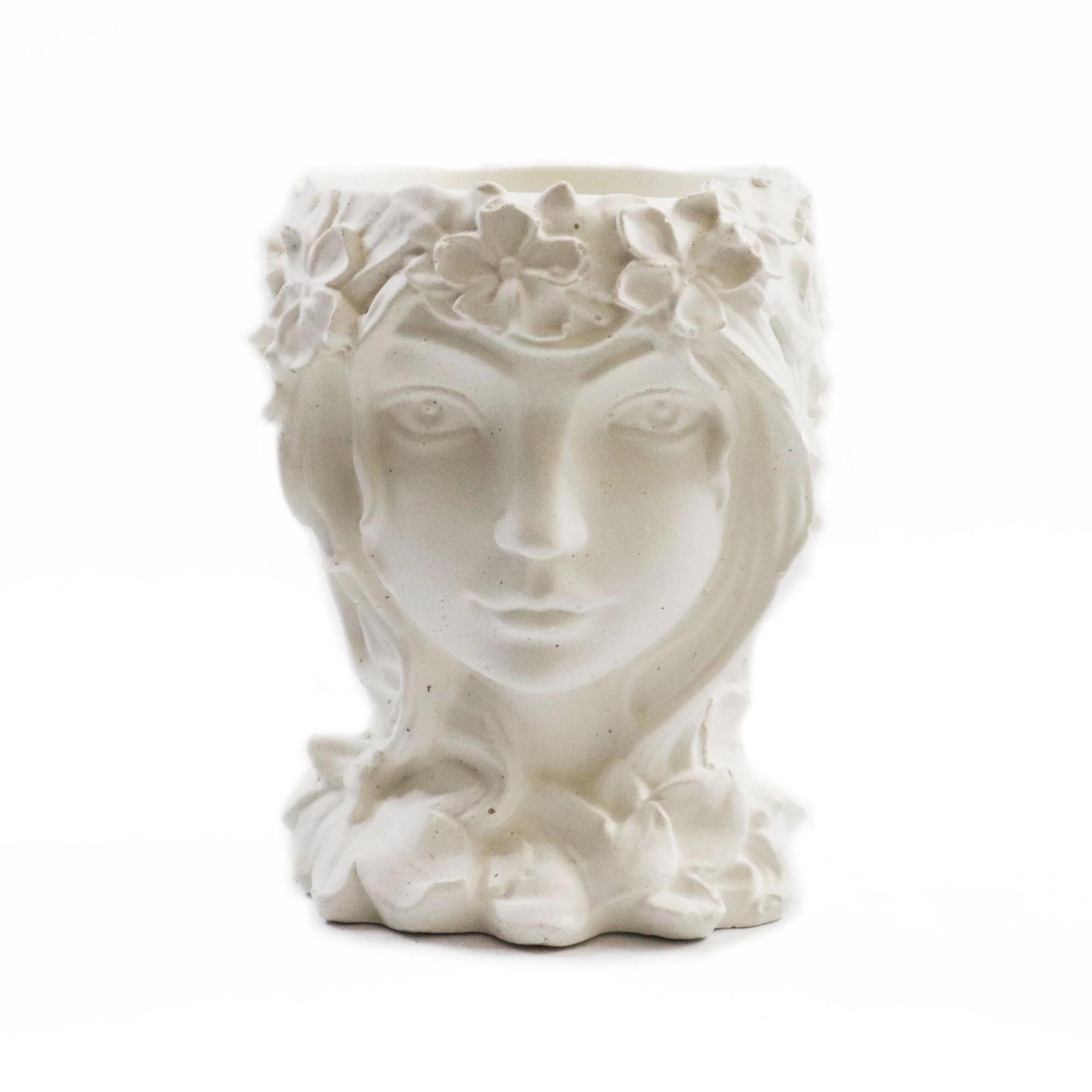Generic White Cactus Cement Pot Succulent Planter