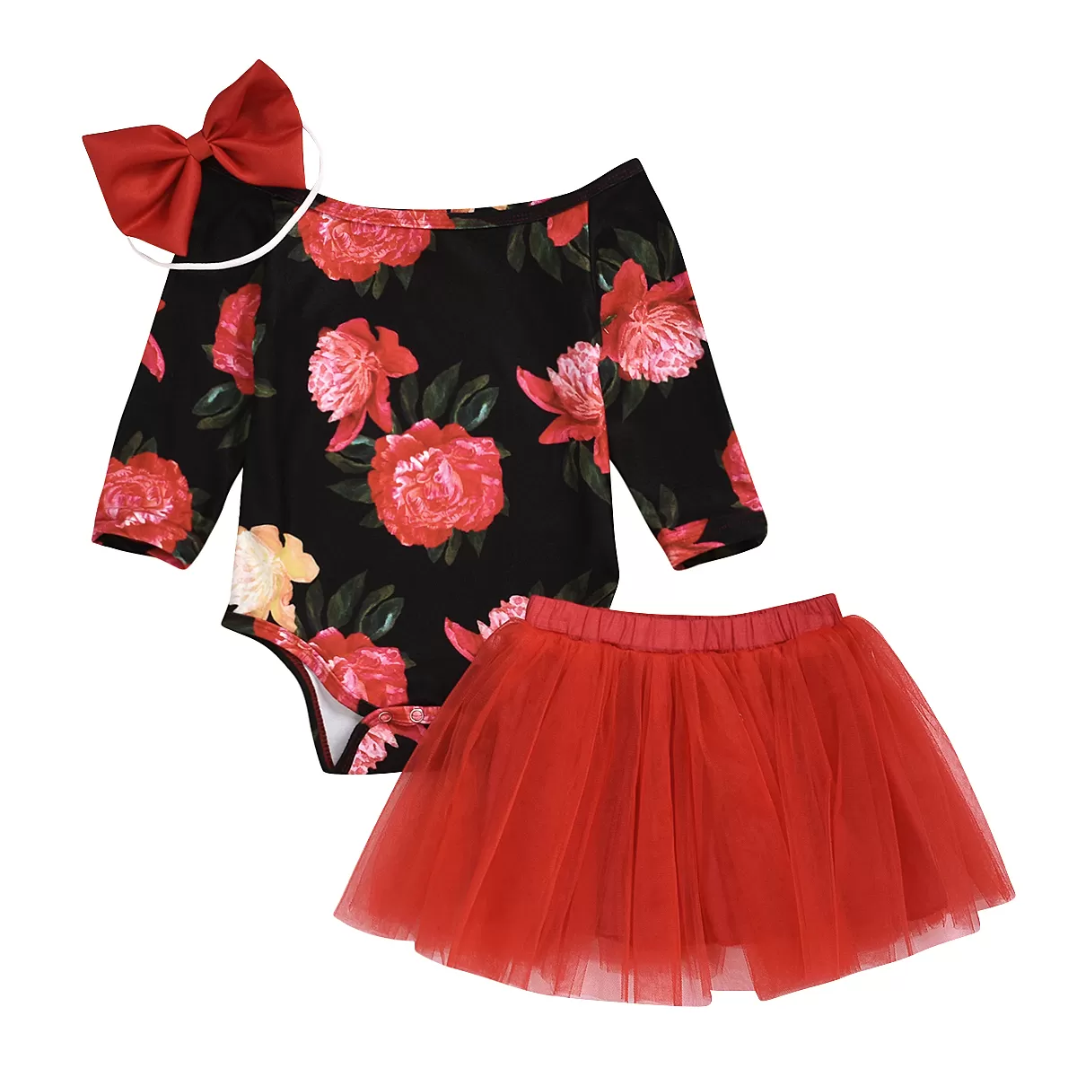 Generic 3PC Baby Girl Romper Floral Luxury Set - image 4