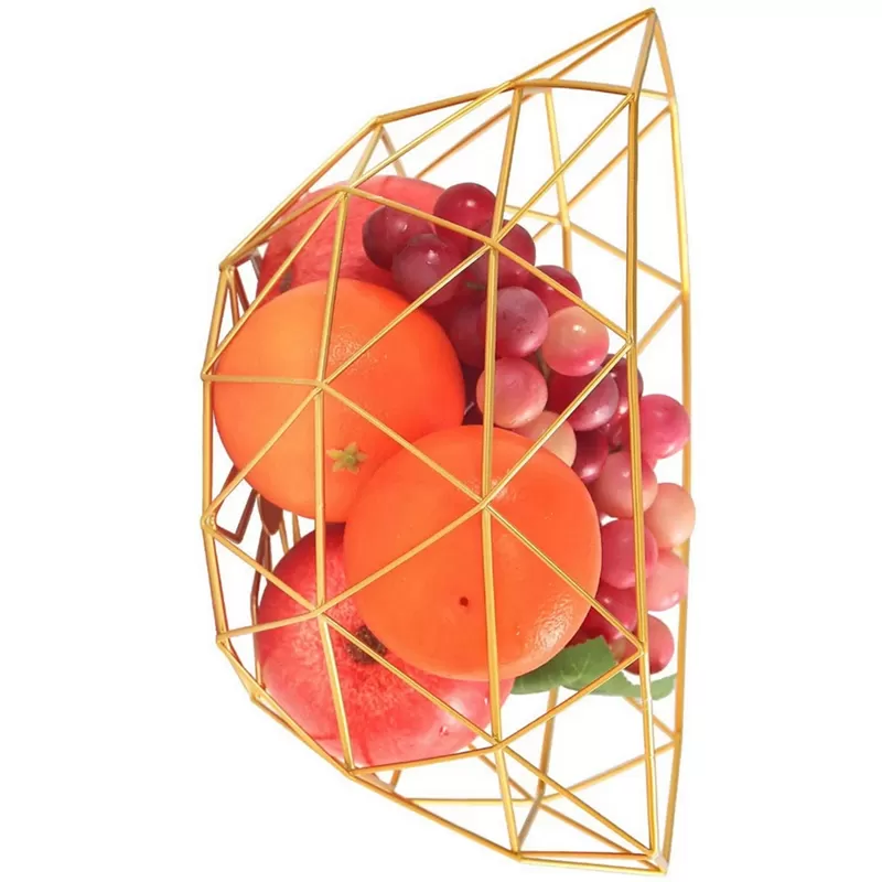 Generic 18K Gold Plated Fruit Dish Creative Fruit Bowl Basket of F