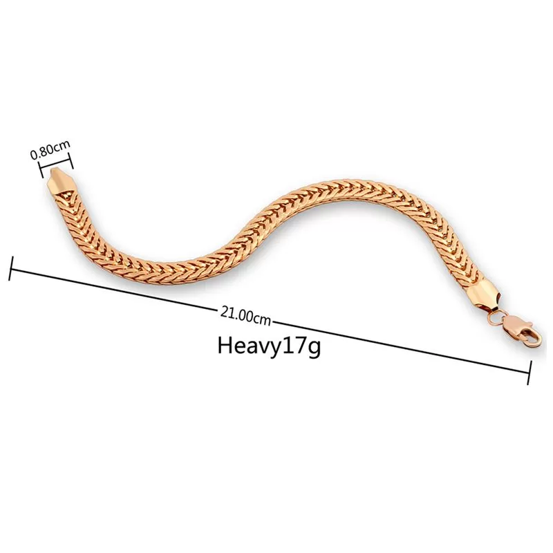18K Luxury Gold Cuban Link Snake Chain Hand Bangle Gold Co - image 3