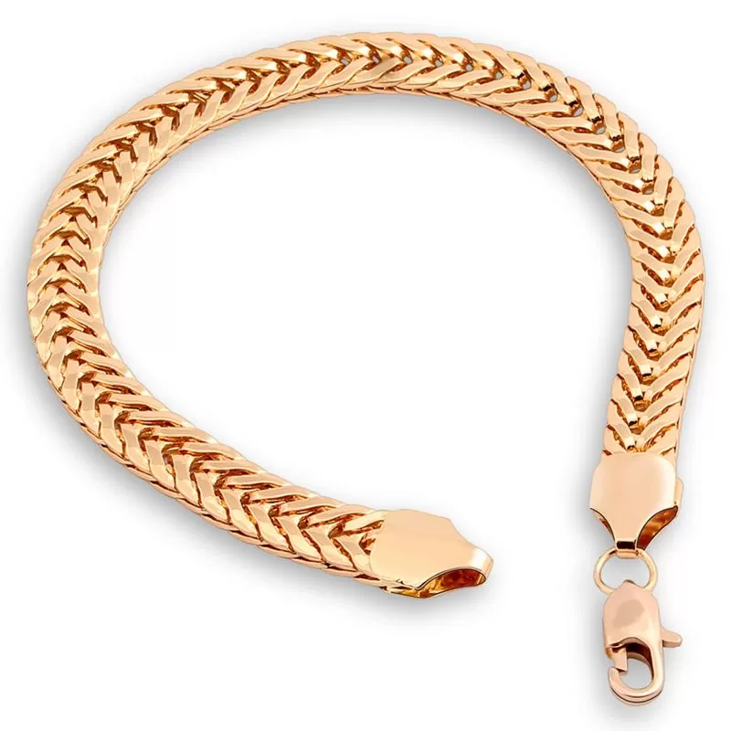 18K Luxury Gold Cuban Link Snake Chain Hand Bangle Gold Co - image 4