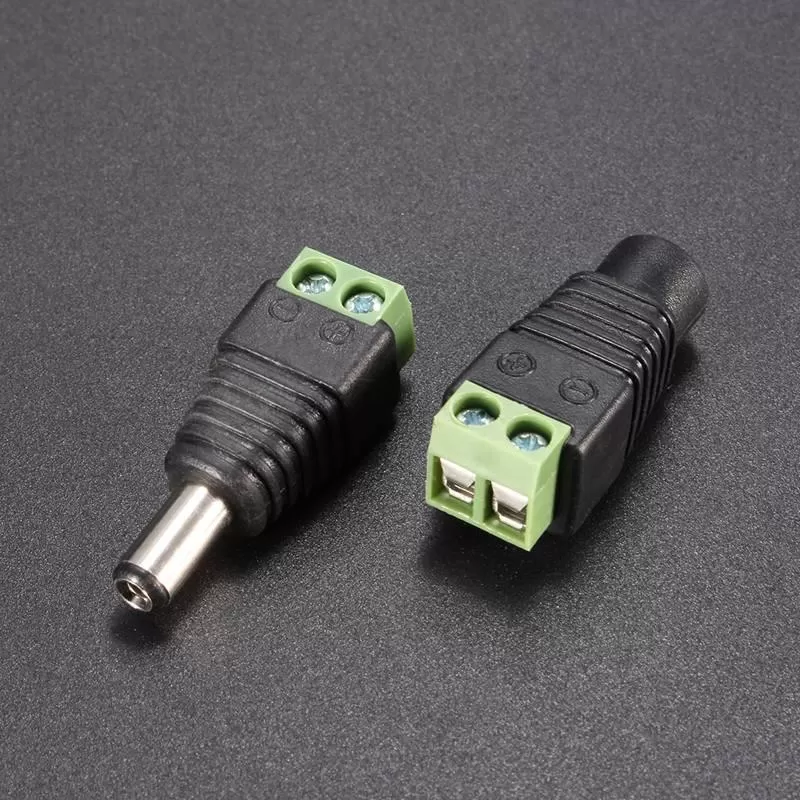 Generic Solderless Green DC Male Female Power Adapter - image 2