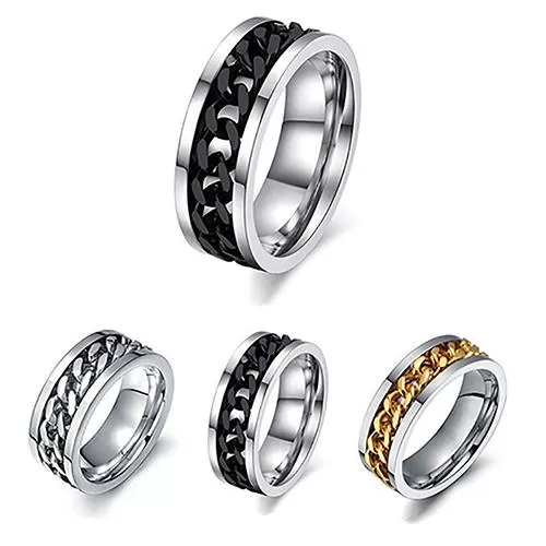Luxury Spinner Link Chain 316L Surgical Steel Ring - image 2