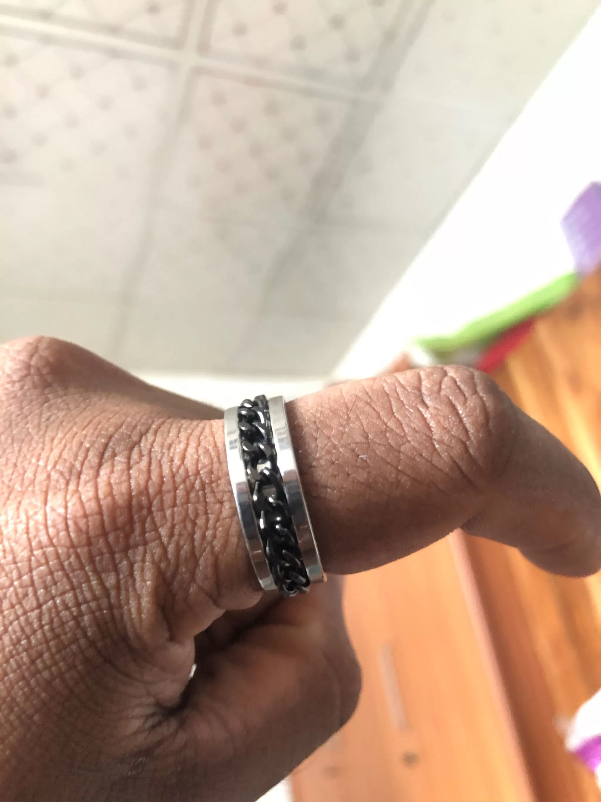 Luxury Spinner Link Chain 316L Surgical Steel Ring - image 3