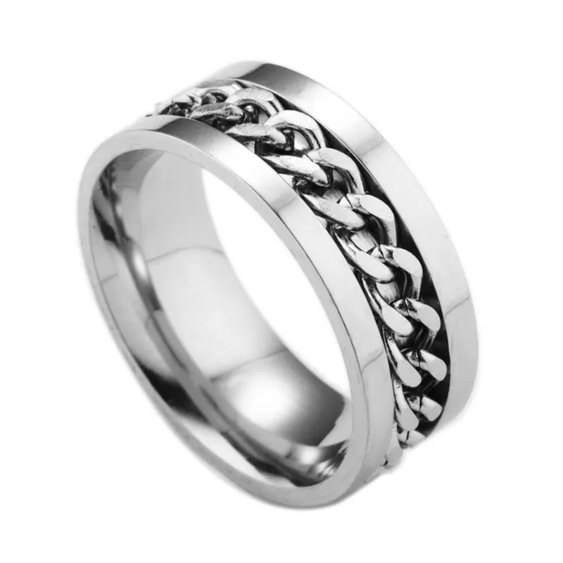 Luxury Spinner Link Chain 316L Surgical Steel Ring - image 5
