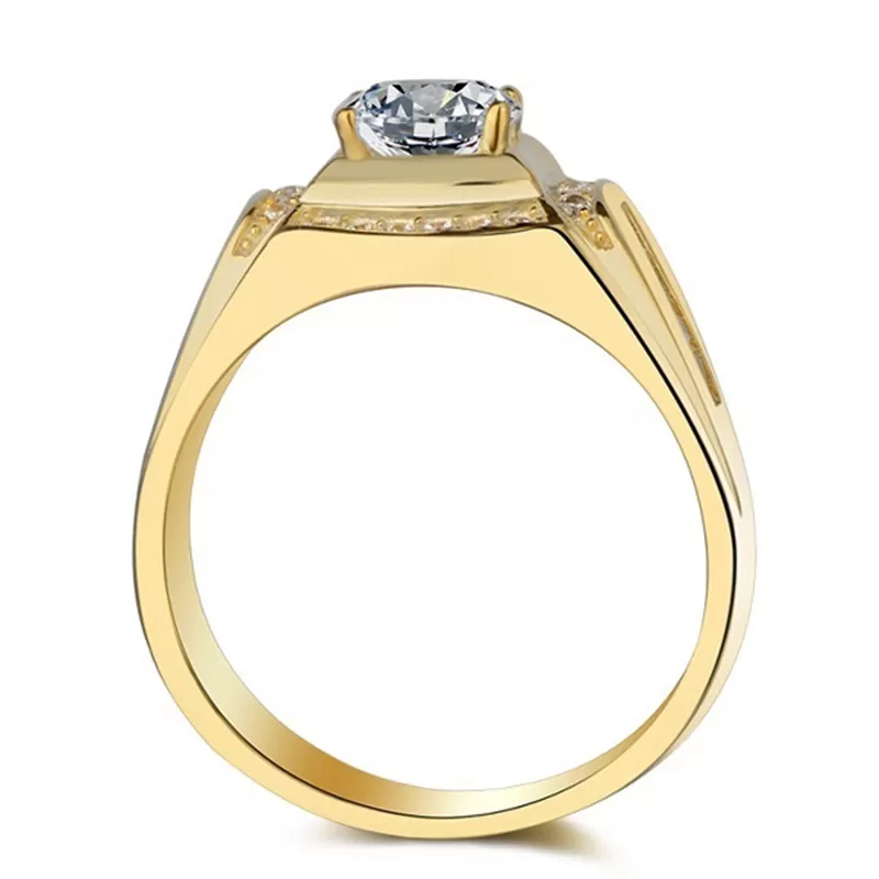 Generic Mens Wedding Engagement Ring 18K Gold Plated - image 2