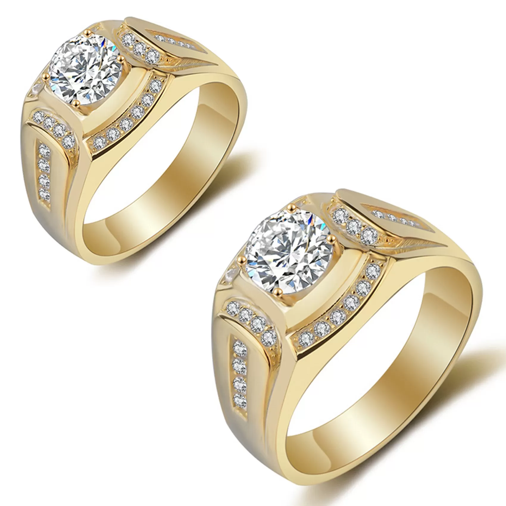 Generic Mens Wedding Engagement Ring 18K Gold Plated - image 3
