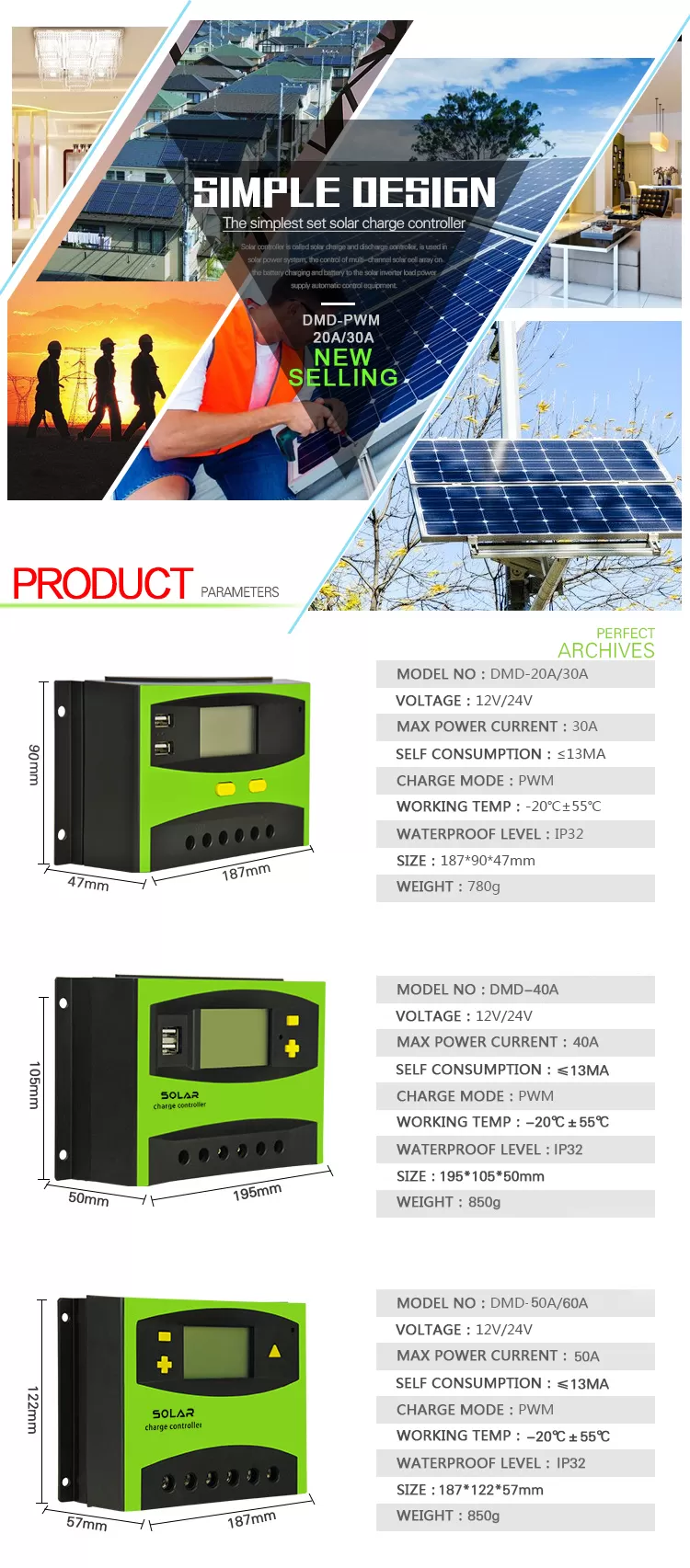 Tecno DEMUDA 40A LCD Solar PV Charge Controller - image 2