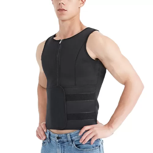 XXL Extra Soft Men Sports Shapewear Zipper Sauna Vest - image 2