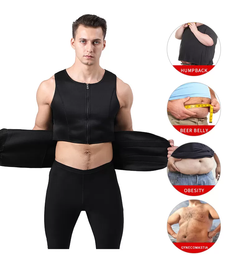 XXL Extra Soft Men Sports Shapewear Zipper Sauna Vest - image 7
