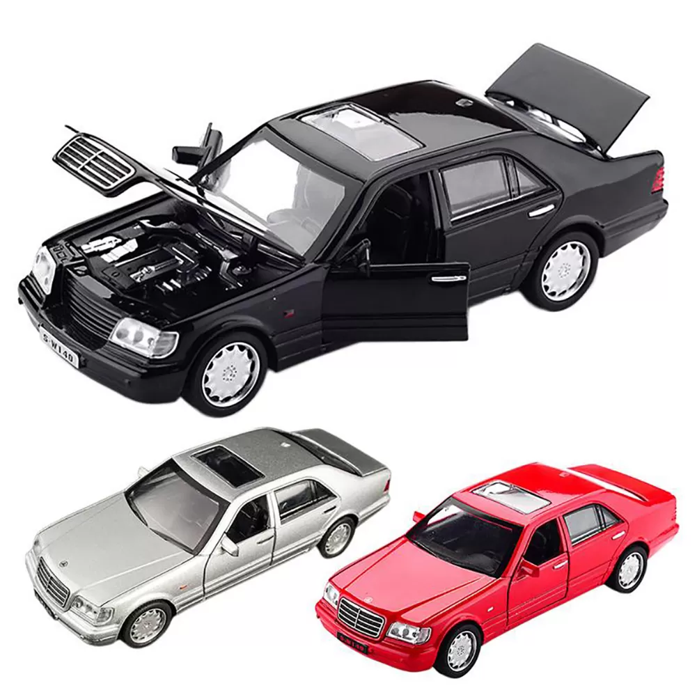 Mercedes Benz SW140 Luxury Silver Alloy Pull Back Car - image 2