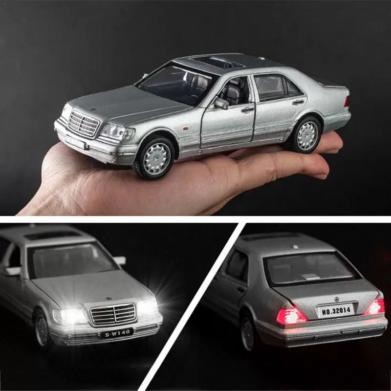 Mercedes Benz SW140 Luxury Silver Alloy Pull Back Car - image 4