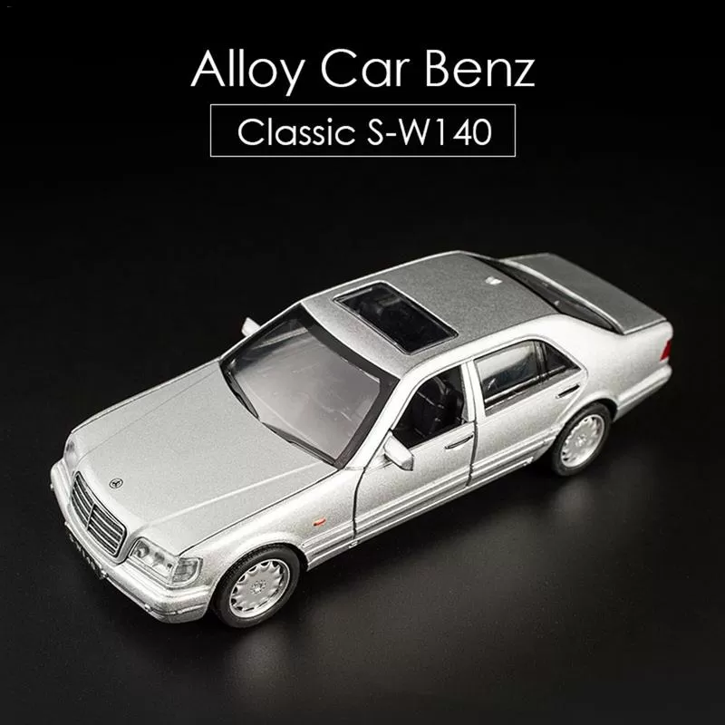 Mercedes Benz SW140 Luxury Silver Alloy Pull Back Car - image 6