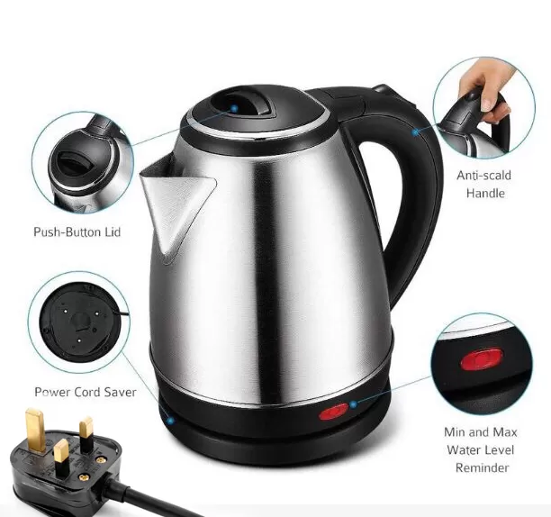 Tecno 1.8L Power Saving Stainless Steel Electric Kettle - image 1