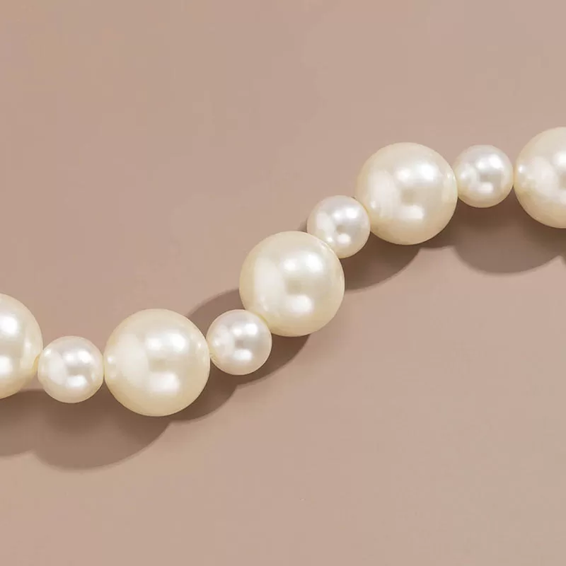 Generic 29cm White & Silver Pearl Strap Handbag Handle - image 3