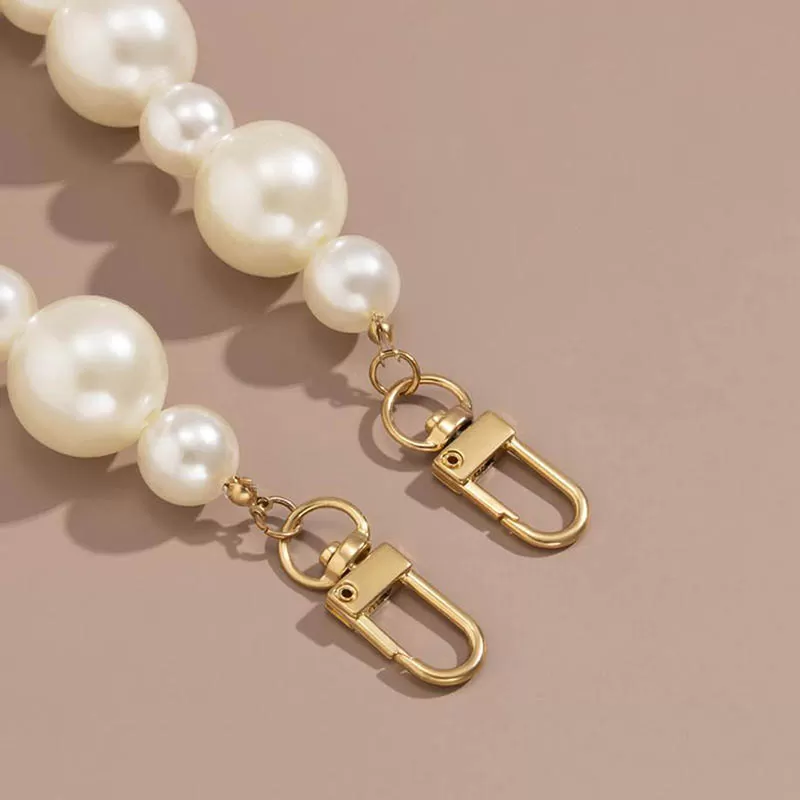 Generic 29cm White & Silver Pearl Strap Handbag Handle - image 4