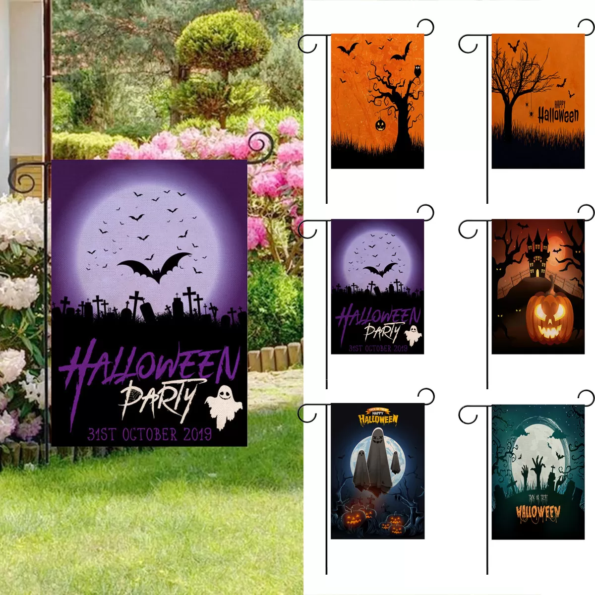 Generic Happy Halloween Baby Ghost Garden Flag Cute