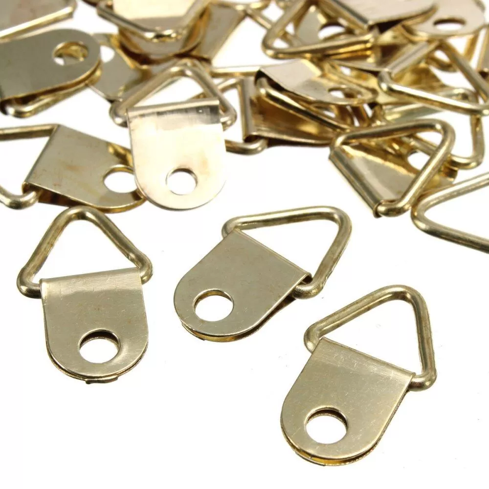 Global Motor 50Pcs Golden Brass Triangle Frame Hook - image 4
