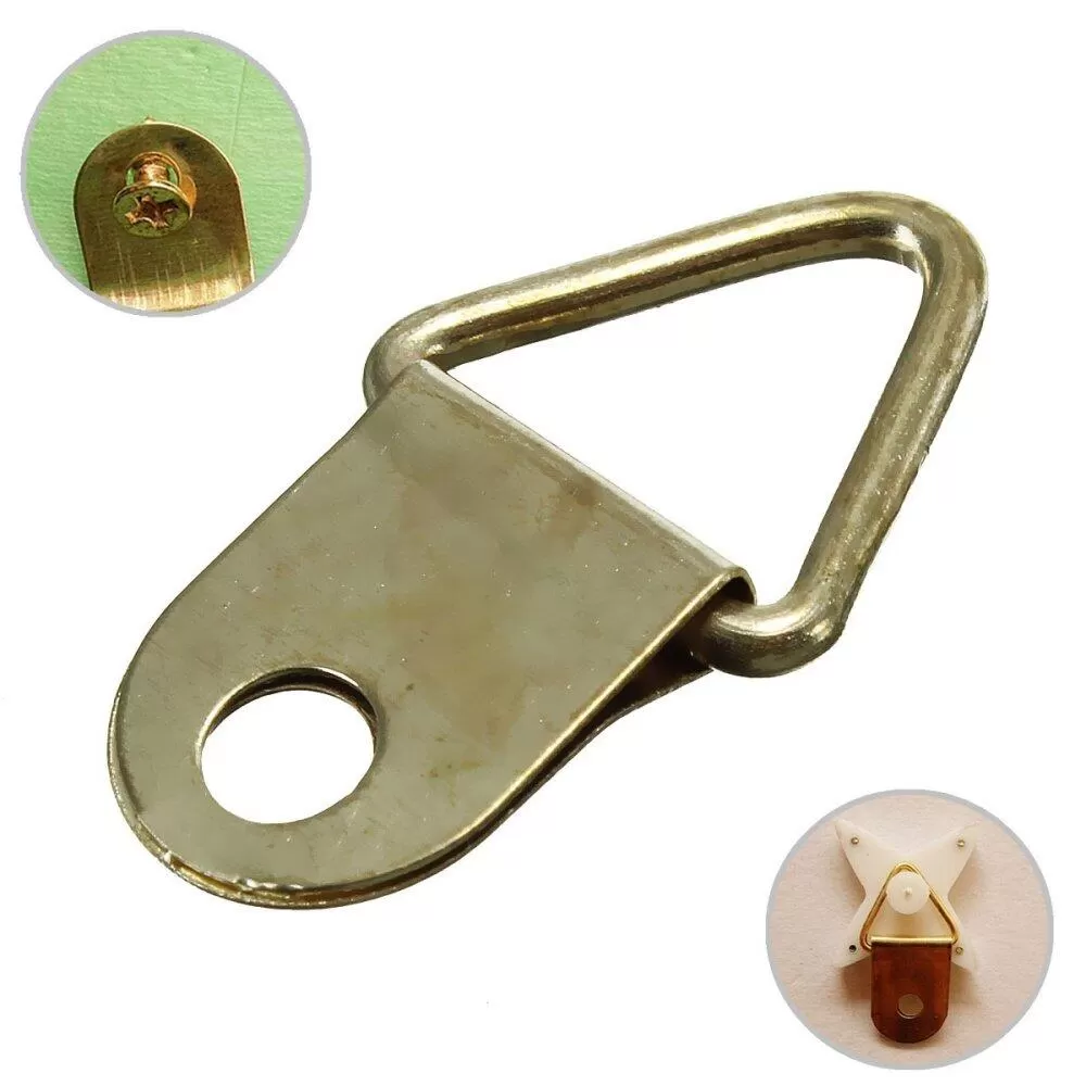Global Motor 50Pcs Golden Brass Triangle Frame Hook - image 5