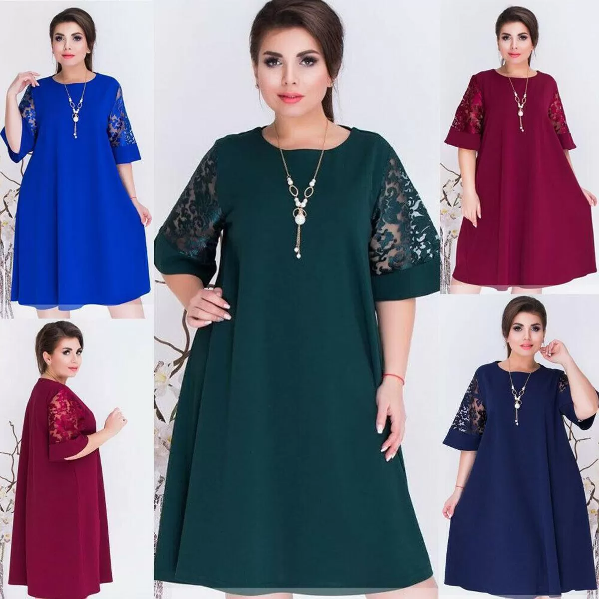 Generic 5XL Dark Blue Womens Plus Size Long T-shirt - image 2