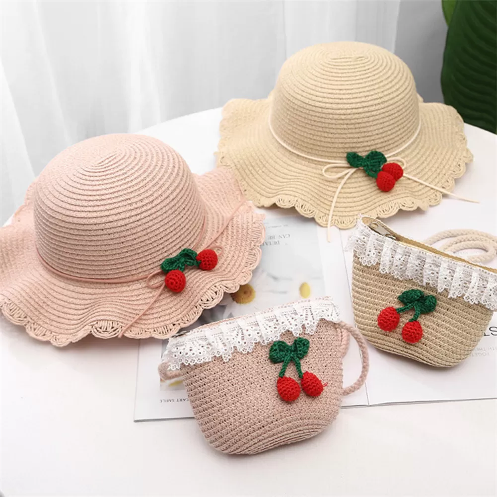 Generic Children Baby Straw Hat Strawberry UV Protection - image 2