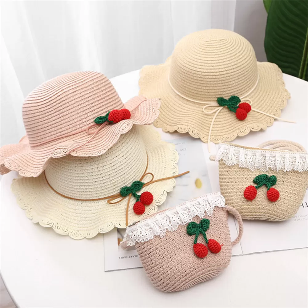 Generic Children Baby Straw Hat Strawberry UV Protection - image 4