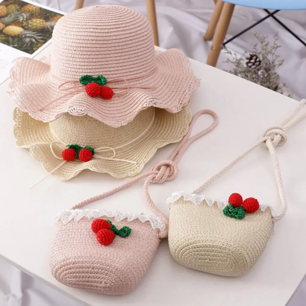 Generic Children Baby Straw Hat Strawberry UV Protection - image 5
