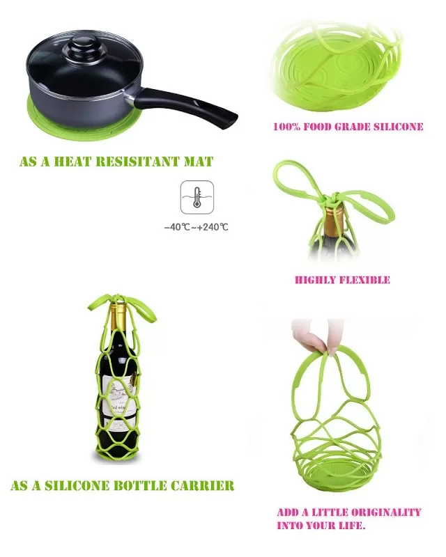 Generic Korean Design Multifunctional Silicone Mesh Bag - image 3