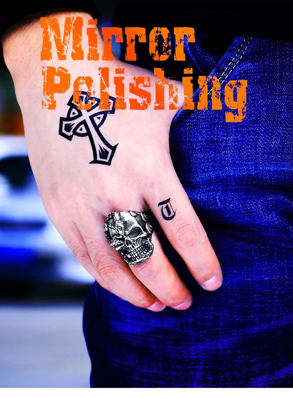 Devil Beier 316L Stainless Steel Skull Mens Rings Death Sna - image 5