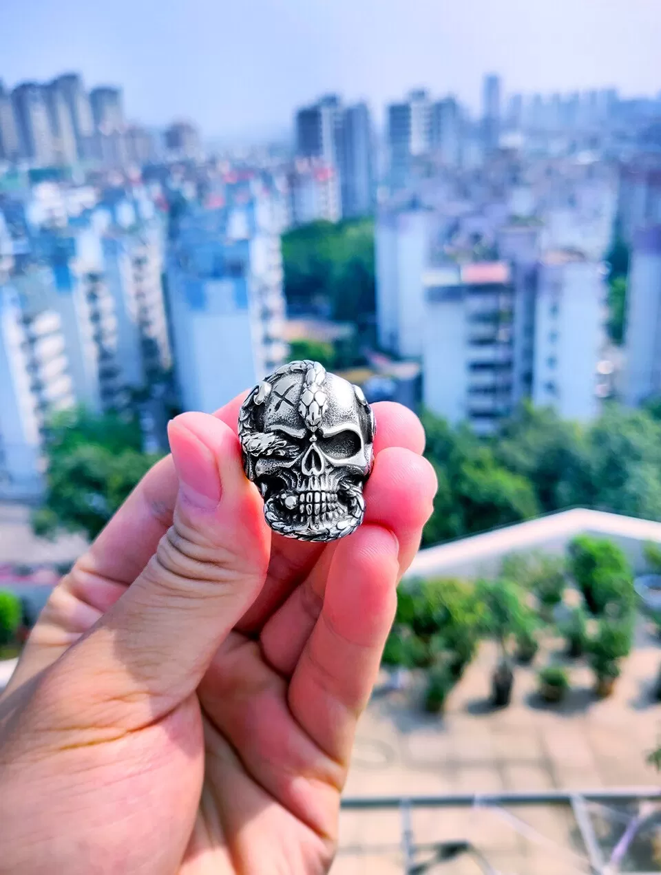 Devil Beier 316L Stainless Steel Skull Mens Rings Death Sna - image 6