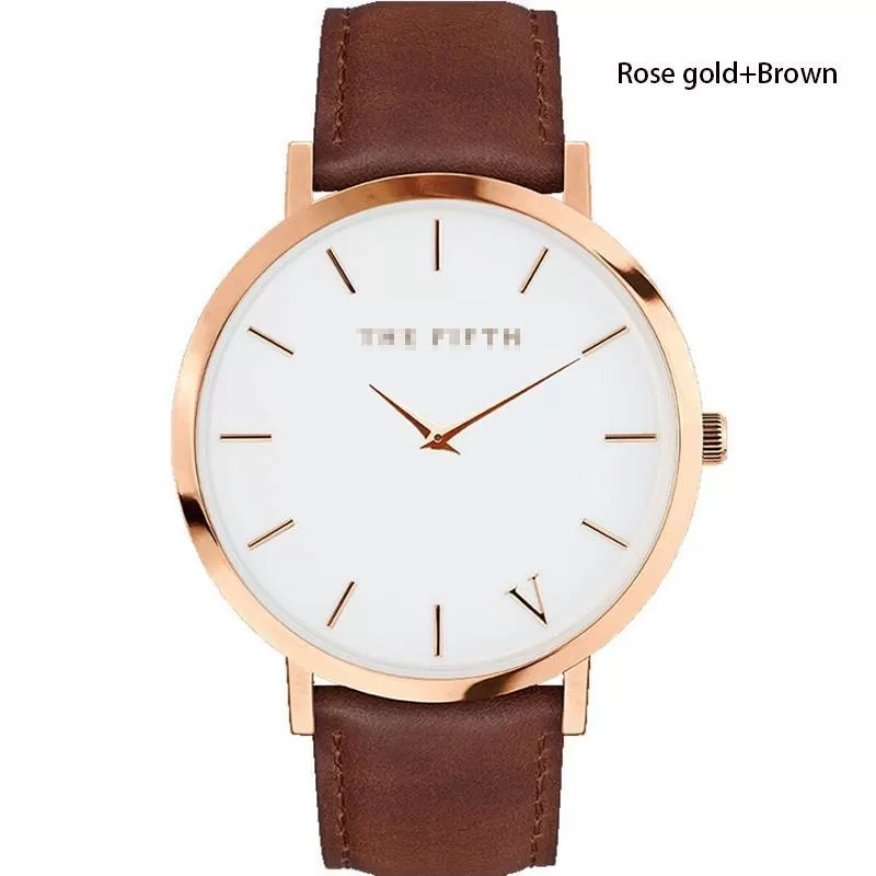 Epic Brown Classic Watch Famous Leather Strap Unisex Quartz - image 3