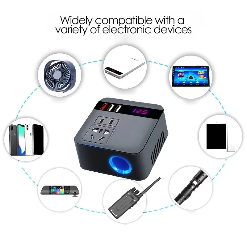 Tecno 300W Power Inverter 12V/24V DC USB Car Charge - image 2
