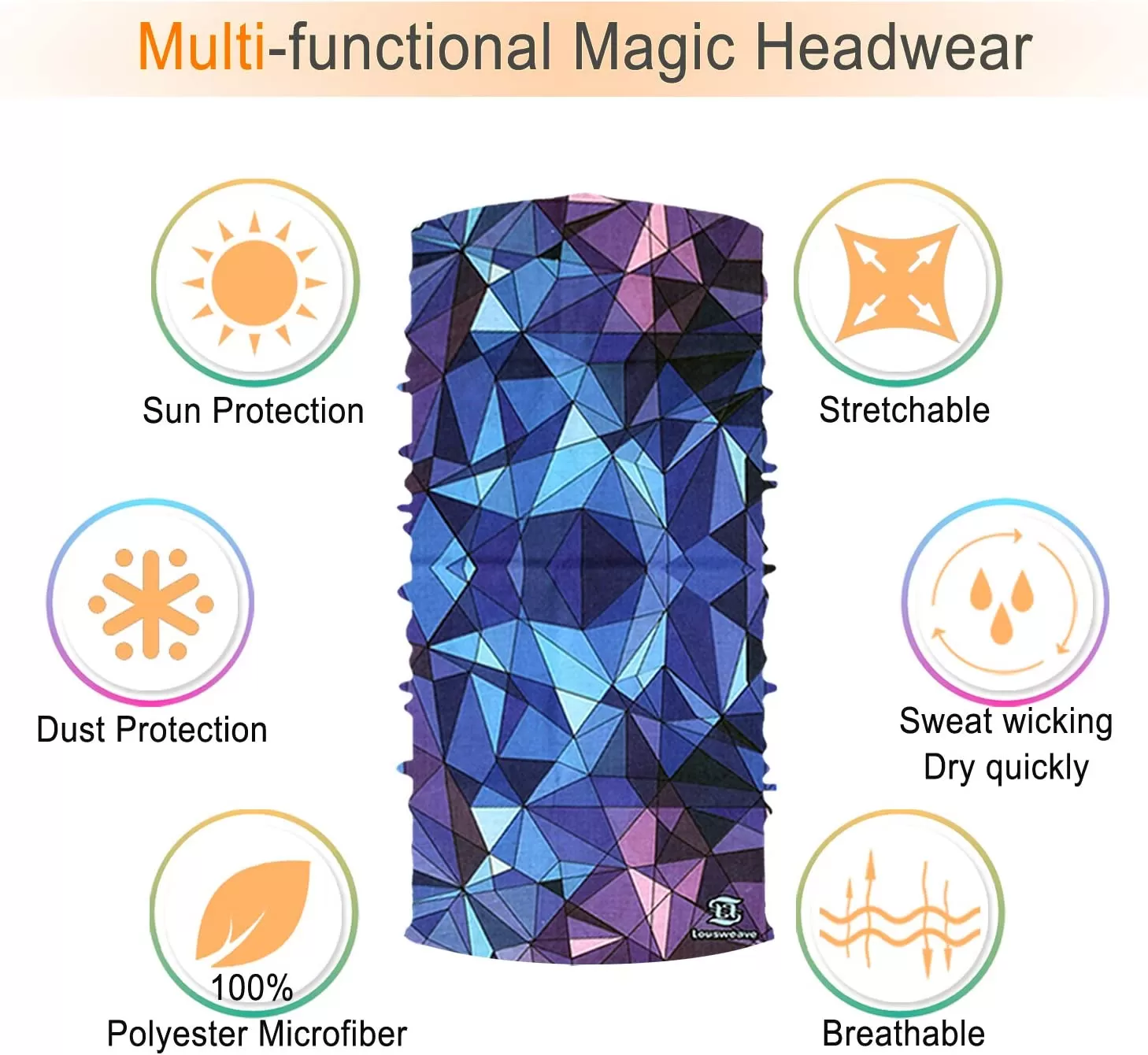 Generic High Quality 5pcs Assorted Colors Multifunctional Headband - image 3