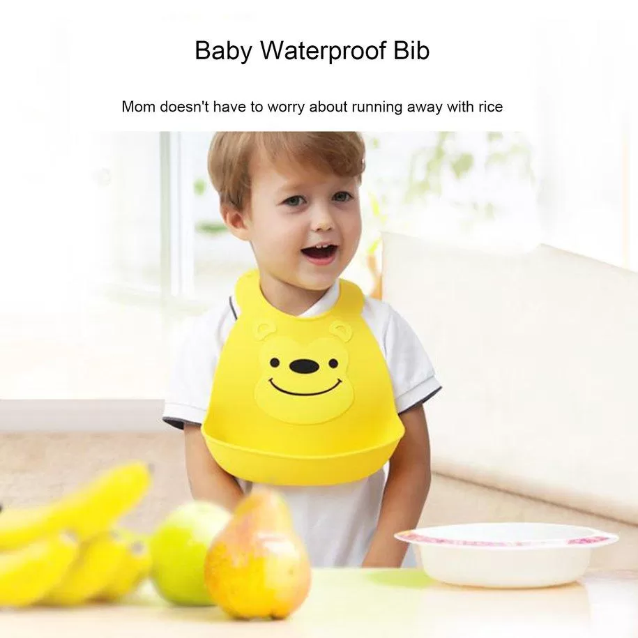 Generic Infant Baby Bib Adjustable Waterproof Silicone Feeding - image 3