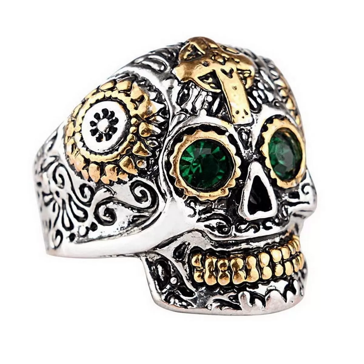 Generic J13 Vintage Lucky Devil Silver Skeleton Metal Earth Stone - image 3