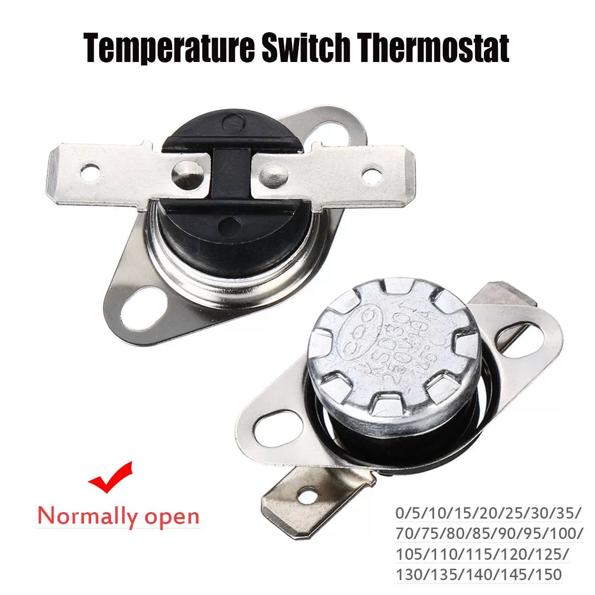 KUIBIAOCHI KSD301 250V 10A Normally Open NO Thermostat 75°