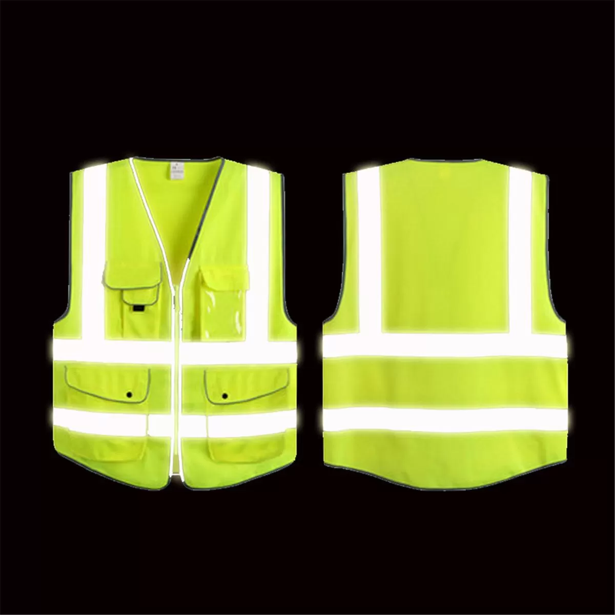 Generic Safety Vest High Visibility Reflective Green - image 3