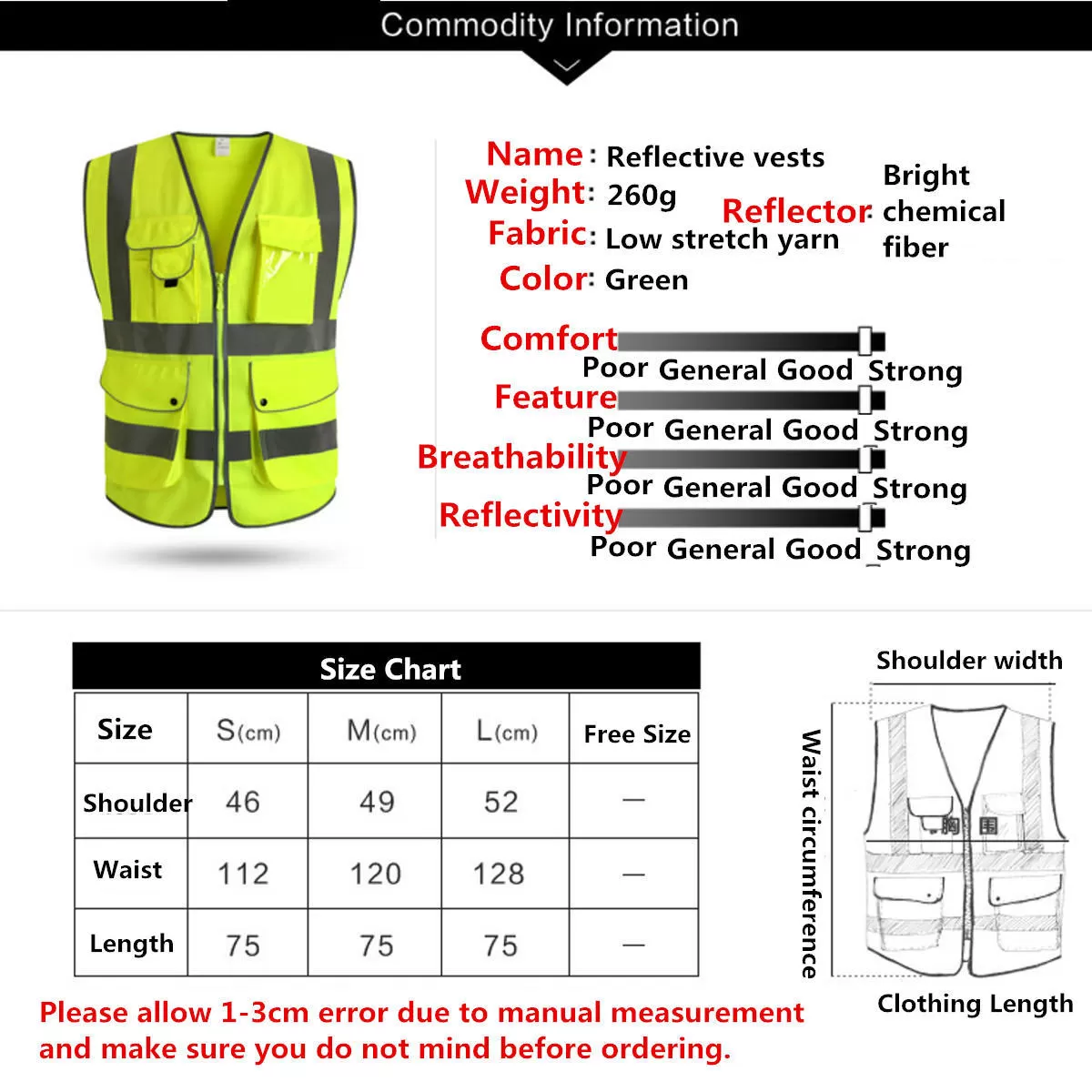 Generic Safety Vest High Visibility Reflective Green - image 6
