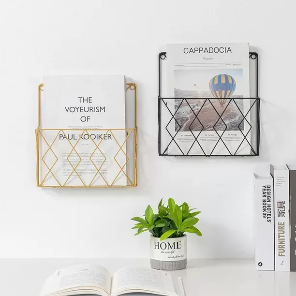 Generic 24K Gold Wall Shelf File Holder Organizer