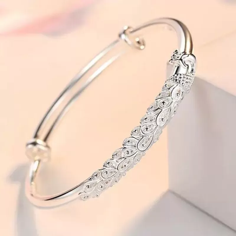 Luxury Carp Dragon 925 Sterling Silver Cuff Bracelet