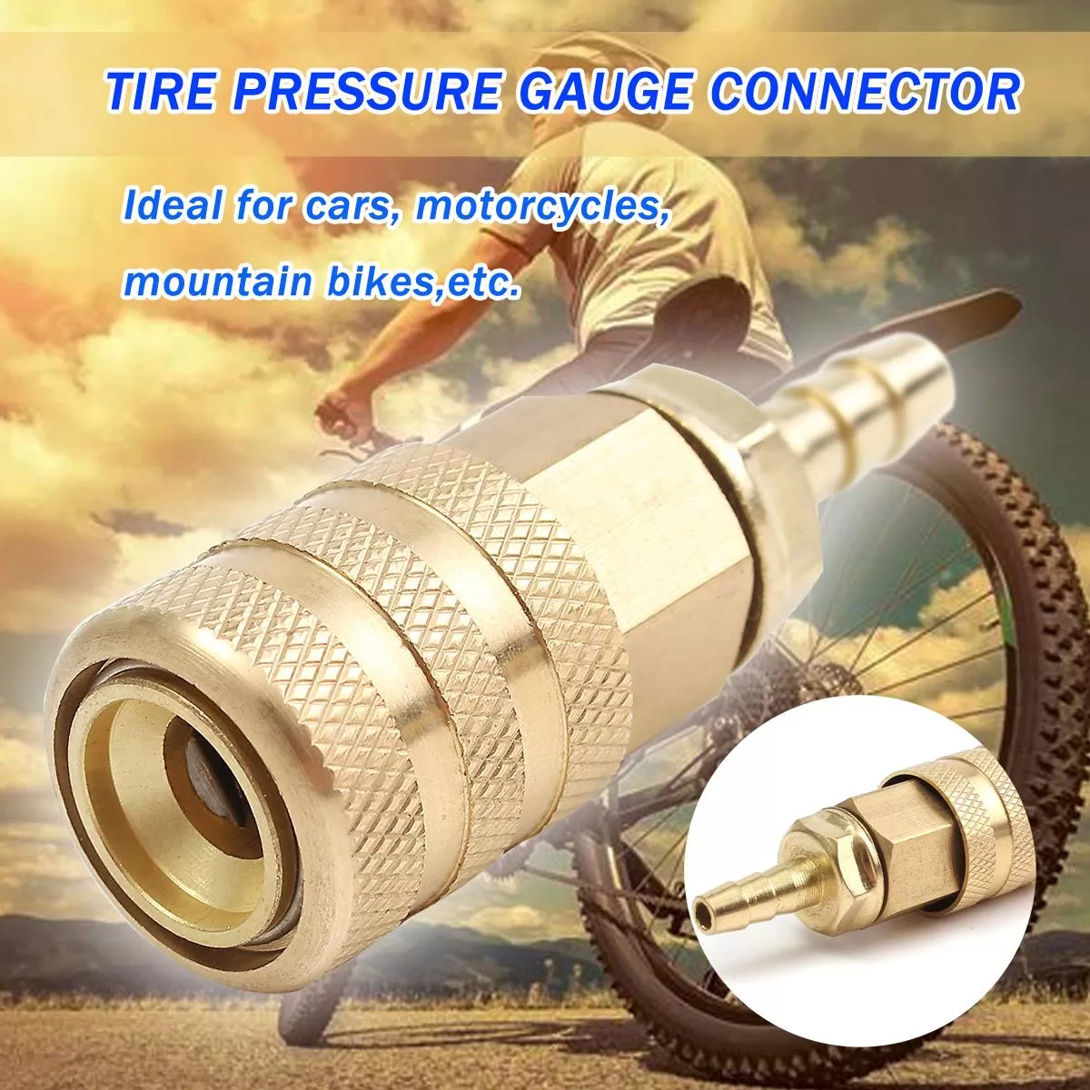 Motors Tire Pressure Gauge Connector For Car Van Motorcycle - image 2