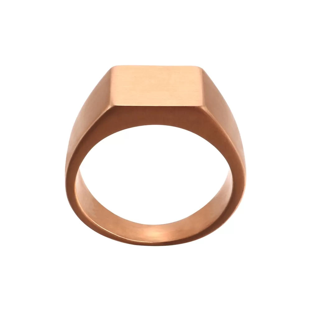 Natural Gold Plated Vintage Signet Ring Titanium