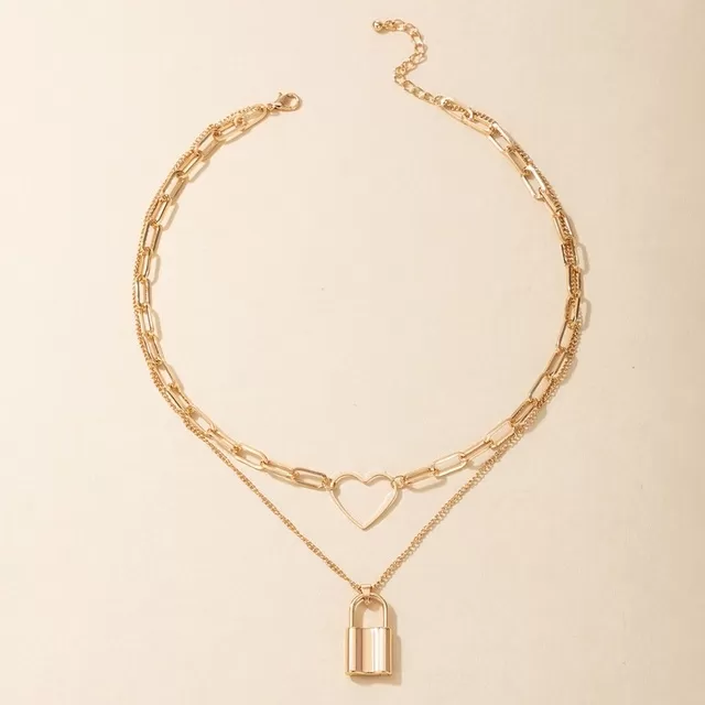 New Gen Silver Color Heart & Lock Pendant Necklace - image 4