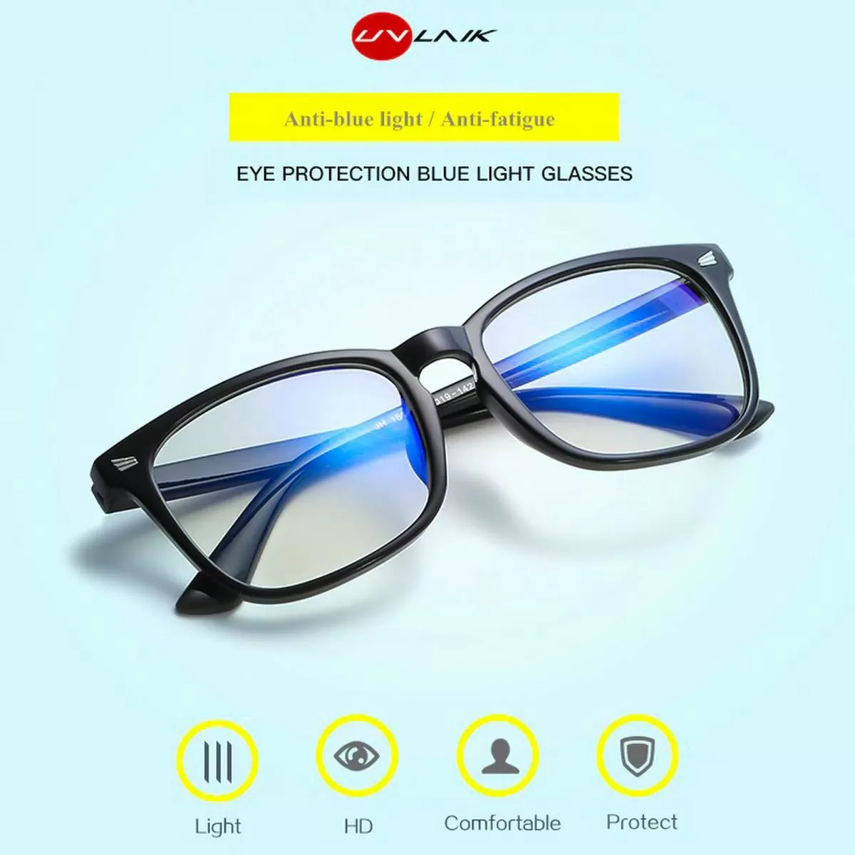 Generic Retro Flat Mirror Anti-Blue Glasses