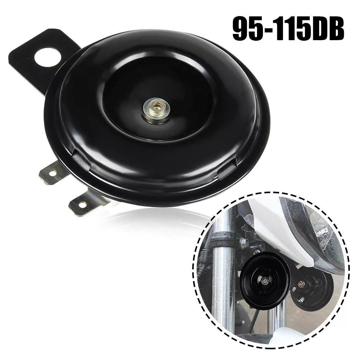 Tecno 12V 100dB Loud Chrome Scooter ATV Horn