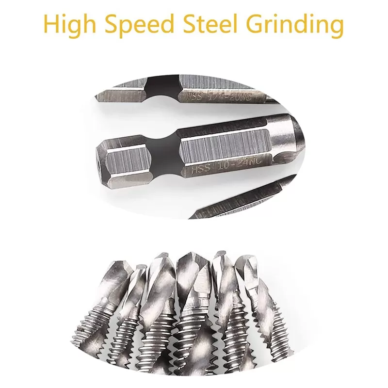 Tecno 6Pcs Drill Tap Set Hex Shank SAE Combination HSS - image 2